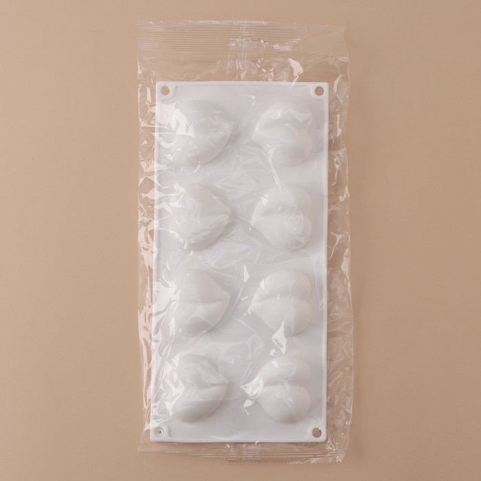 Форма для муссовых десертов и выпечки «Рандеву», 30×14,4×2 см, 8 ячеек (4,9×4,4 см), цвет белый Форма для муссовых десертов и выпечки «Рандеву», 30×14,4×2 см, 8 ячеек (4,9×4,4 см), цвет белый