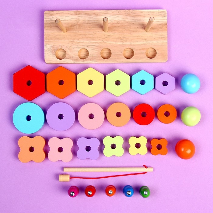 Развивающий набор «Пирамидки + рыбалка» 22 × 12,5 × 9,5 см Развивающий набор «Пирамидки + рыбалка» 22 × 12,5 × 9,5 см