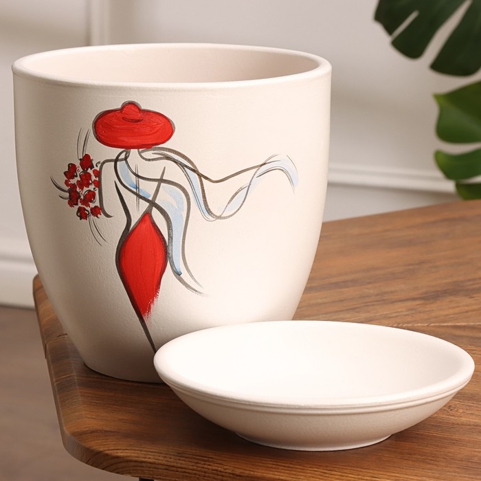 Горшок цветочный Горшок цветочный "Девушка в красном" 3,5 л