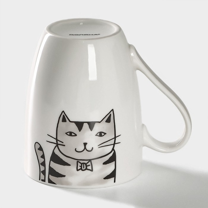 Кружка фарфоровая Доляна «Кис-кис-мяу», 350 мл, цвет белый Кружка фарфоровая Доляна «Кис-кис-мяу», 350 мл, цвет белый