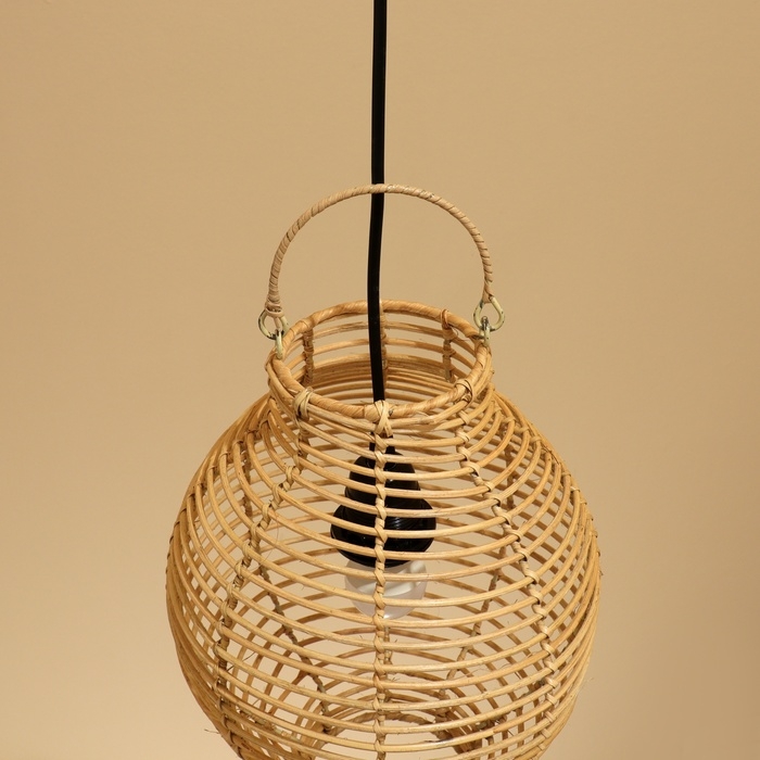 Светильник потолочный из ротанга Светильник потолочный из ротанга "Фонарь" 1х120Вт, Е27, 24х24х30 см