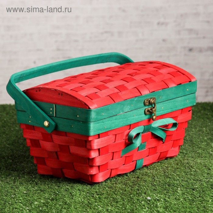 Сундук «Рождественский», с ручкой, 27×16×21 см, шпон Сундук «Рождественский», с ручкой, 27×16×21 см, шпон