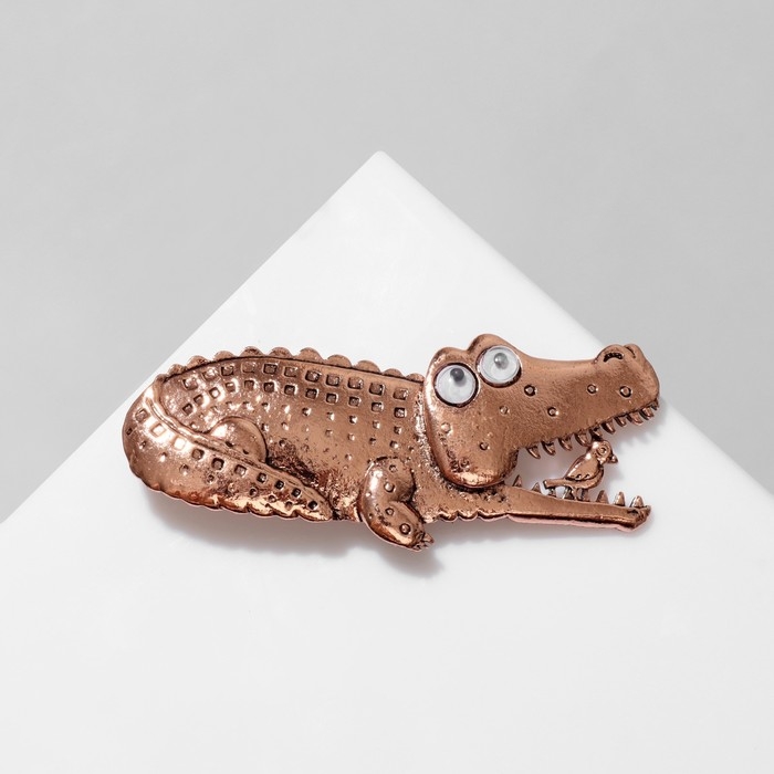 Брошь «Крокодил», цвет меди Брошь «Крокодил», цвет меди