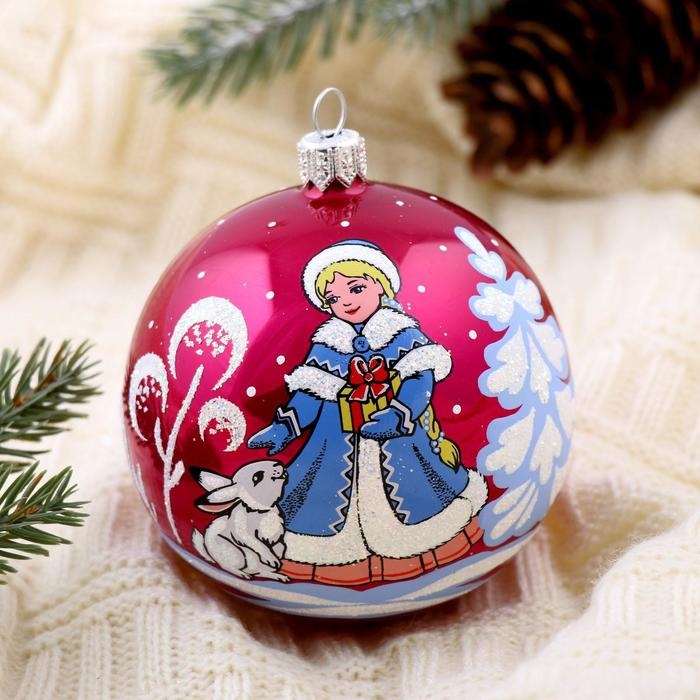 Новогодний шар Новогодний шар "Любава" 8,5 см микс