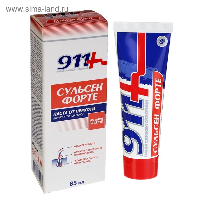 Паста от перхоти 911 Сульсен Форте, 85 мл Паста от перхоти 911 Сульсен Форте, 85 мл