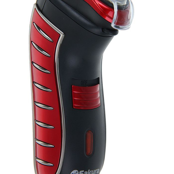 Электробритва Sakura SA-5414RB, 3 Вт, сеточная, 3 плавающие головки, триммер, АКБ, красная Электробритва Sakura SA-5414RB, 3 Вт, сеточная, 3 плавающие головки, триммер, АКБ, красная