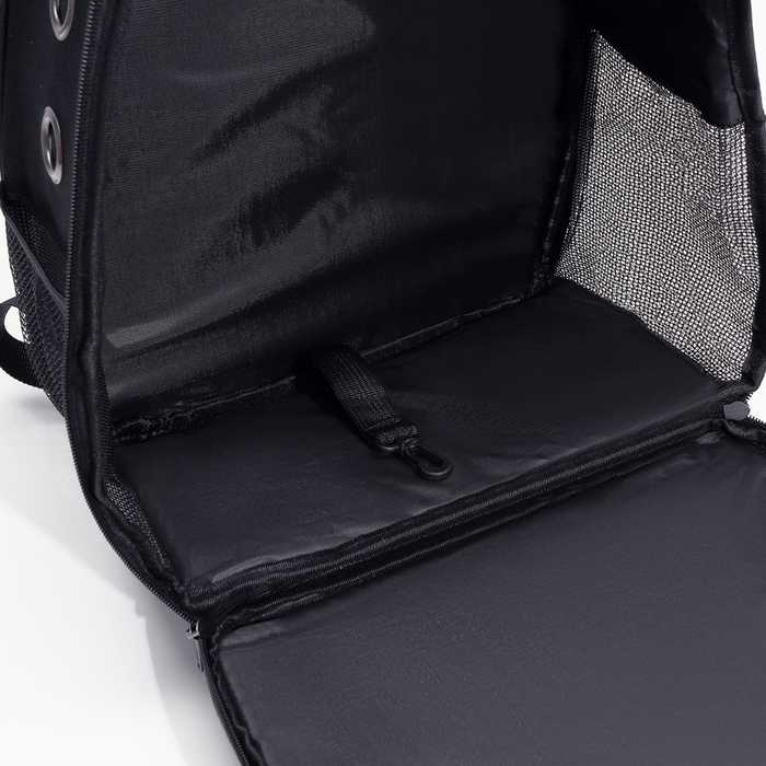 Рюкзак для переноски кошек и собак, с окном для обзора, чёрный Рюкзак для переноски кошек и собак, с окном для обзора, чёрный