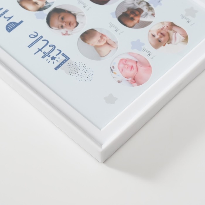 Фоторамка на 12 фото 3х3 см с штемп.подушкой "Маленький принц" белая 2х38х20 см