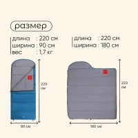 Спальный мешок maclay camping comfort cool, одеяло, 3 слоя, правый, 220х90 см, -5/+10°С