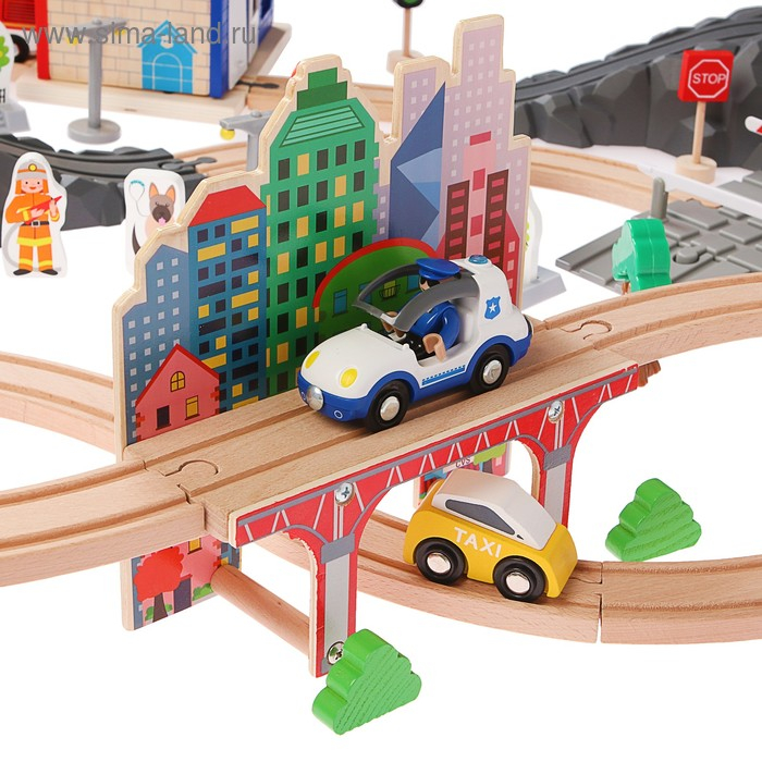 Железная дорога "Путешествие на море", поезд на батарейках, 92 элемента