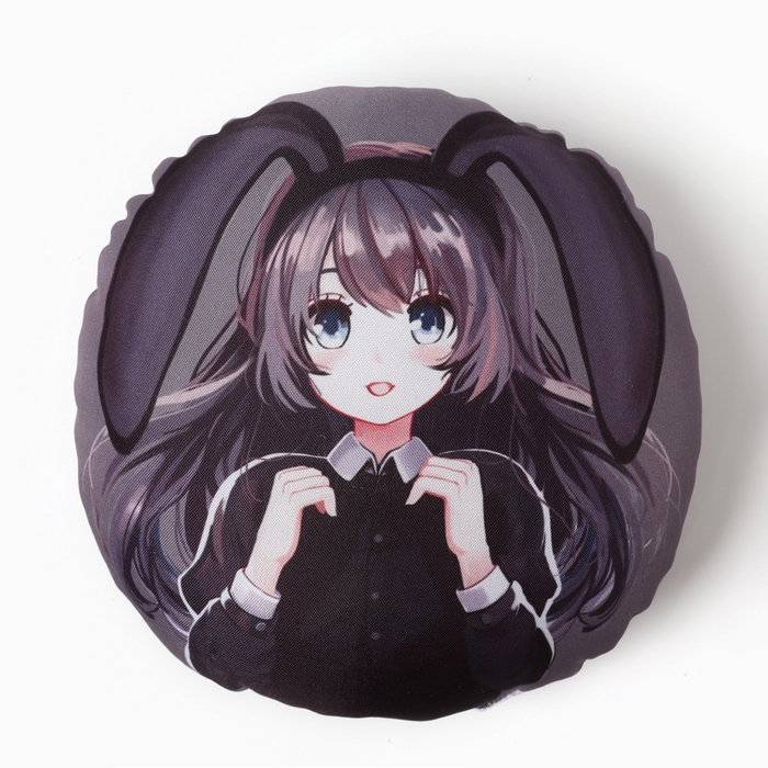 Подушка декоративная круглая Этель Подушка декоративная круглая Этель "Девушка с ушками" d=30 см, габардин, 100% п/э