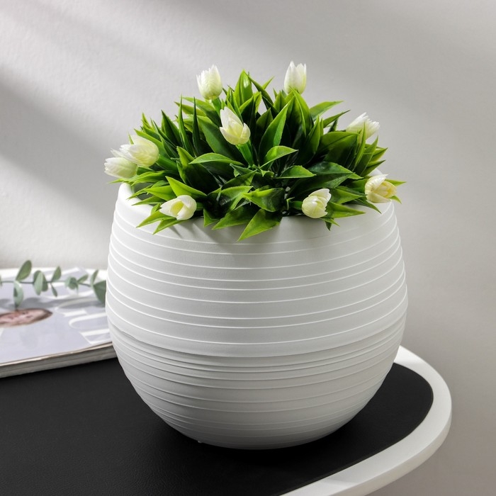 Горшок для цветов «Япония», 3 л, цвет белый Горшок для цветов «Япония», 3 л, цвет белый