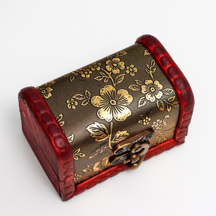 Шкатулка дерево "Золотые ромашки" 8,7х6х6 см