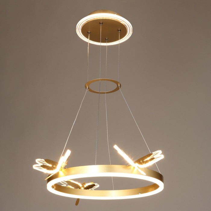 Люстра "Стрекоза" LED 48Вт 3000-6000К золото 52х52х80 см BayerLux