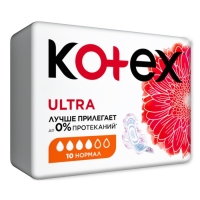 Женские гигиенические прокладки Kotex Ultra Normal, 10 шт.