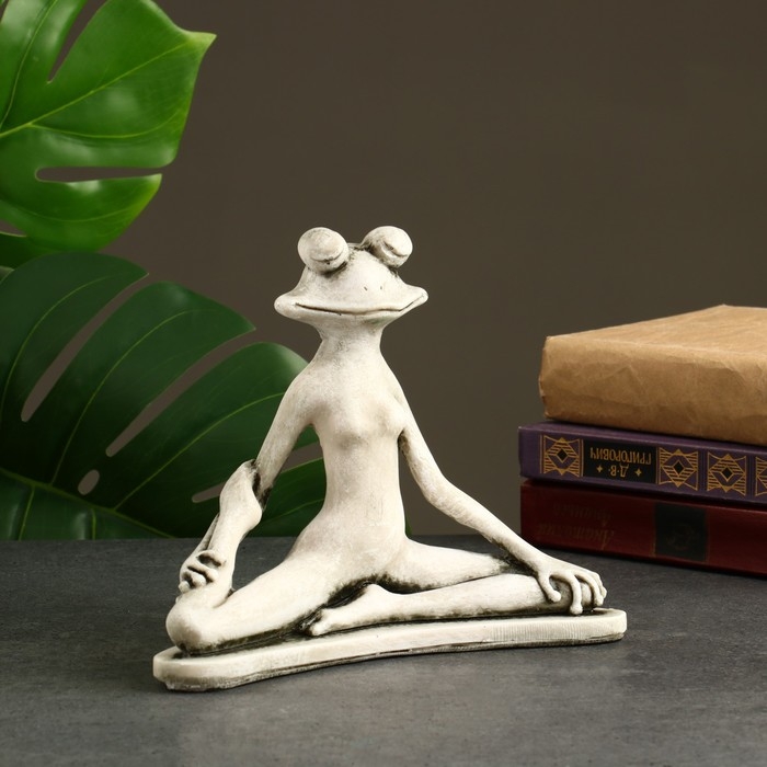 Фигура Фигура "Лягушка йог лотос" 16х21х11см, серый камень