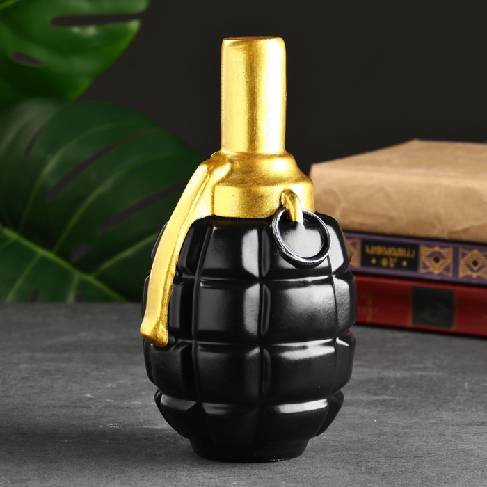 Копилка Копилка "Граната" черная, золотая, 21 см