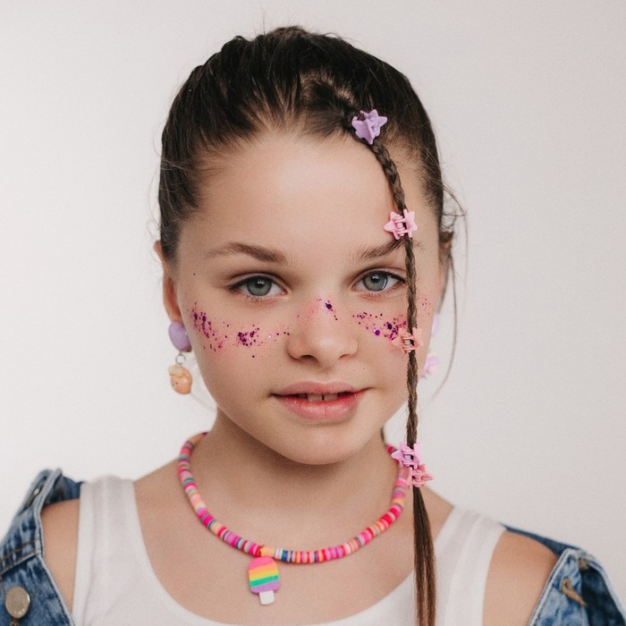 Набор детский «Выбражулька» 2 предмета: бусы, браслет, эскимо, цветной Набор детский «Выбражулька» 2 предмета: бусы, браслет, эскимо, цветной