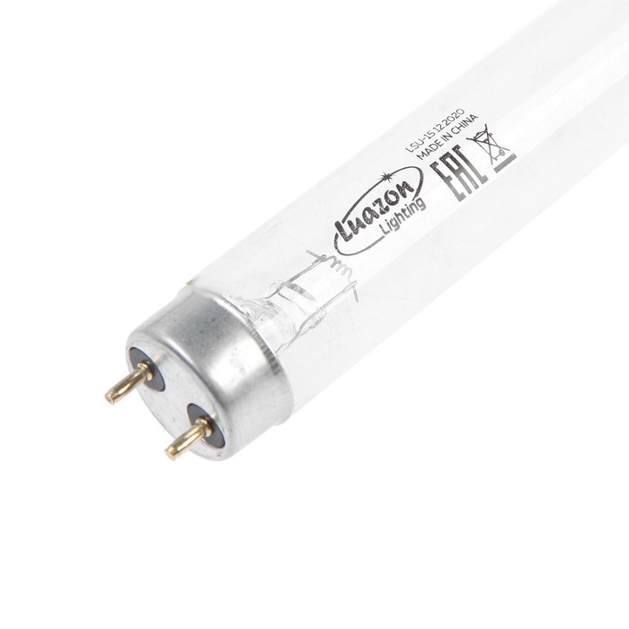 Лампа ультрафиолетовая бактерицидная Luazon Lighting, G13, 15Вт, без озона, 253.7нм, 437.4мм Лампа ультрафиолетовая бактерицидная Luazon Lighting, G13, 15Вт, без озона, 253.7нм, 437.4мм