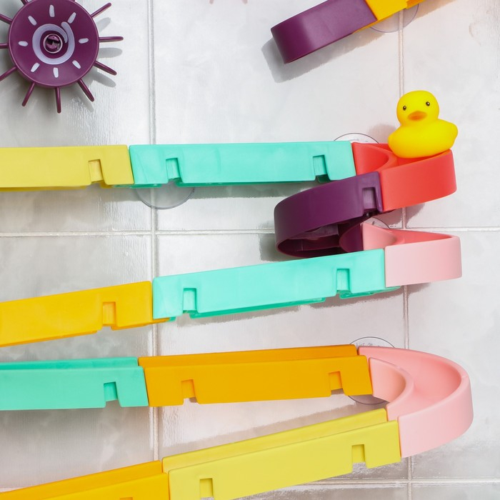 Игрушка для ванны «Водная горка», 22 детали, 8 игрушек, ковш, на присосках, Крошка Я Игрушка для ванны «Водная горка», 22 детали, 8 игрушек, ковш, на присосках, Крошка Я