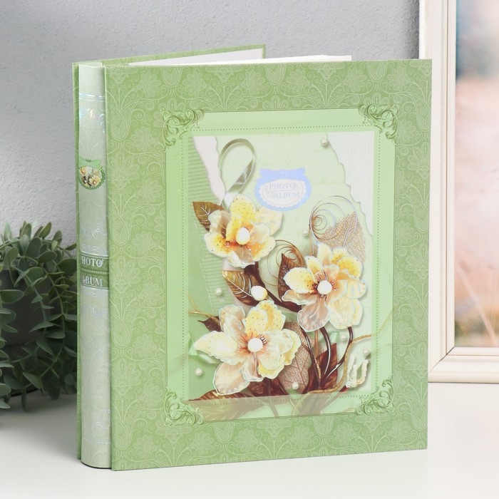 Фотоальбом на 400 фото 10х15 см Фотоальбом на 400 фото 10х15 см "Букет и растительные узоры" в коробке МИКС 5,7х27,3х33 см
