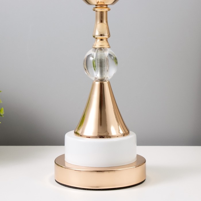 Настольная лампа Настольная лампа "Марфа" Е27 40Вт бело-золотой 22х22х40 см RISALUX