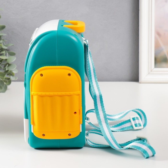 Копилка пластик Копилка пластик "Рюкзак с динозаврами" звук АА 18х10х19,8 см