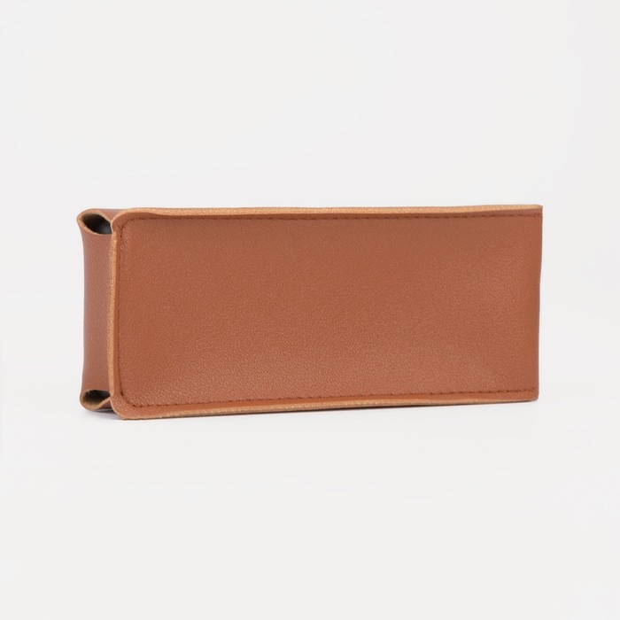 Футляр для очков на кнопке, длина 16 см, цвет коричневый Футляр для очков на кнопке, длина 16 см, цвет коричневый