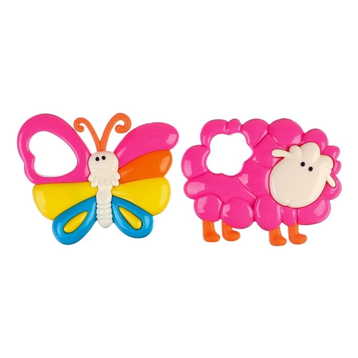 Набор погремушек «Барашек и Бабочка», 2 шт, Крошка Набор погремушек «Барашек и Бабочка», 2 шт, Крошка