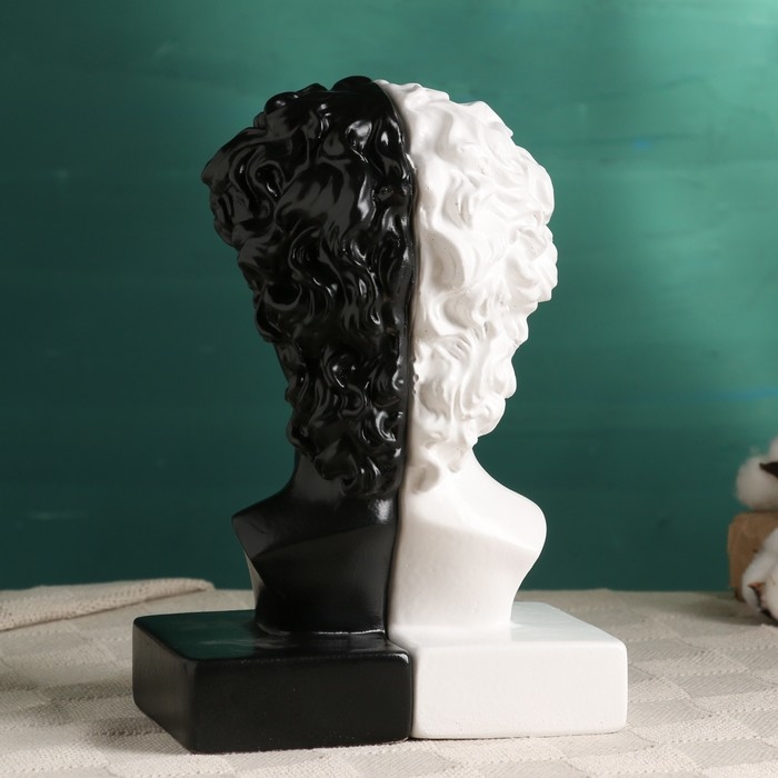 Держатель-подставка для книг  Держатель-подставка для книг "Бюст Давида" набор 2шт, 25см, черно-белый