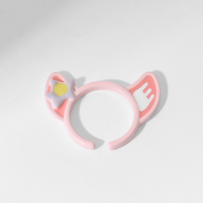 Кольцо «Монстрик» уши, цвет бело-розовый, безразмерное Кольцо «Монстрик» уши, цвет бело-розовый, безразмерное