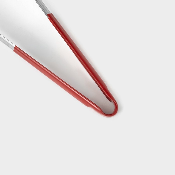 Щипцы кухонные Доляна «Яркость», 201 сталь, 34×4,5 см, цвет красный