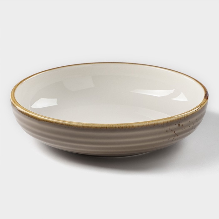 Тарелка фарфоровая глубокая Magistro «Церера», 700 мл, d=18,5 см, цвет коричневый Тарелка фарфоровая глубокая Magistro «Церера», 700 мл, d=18,5 см, цвет коричневый