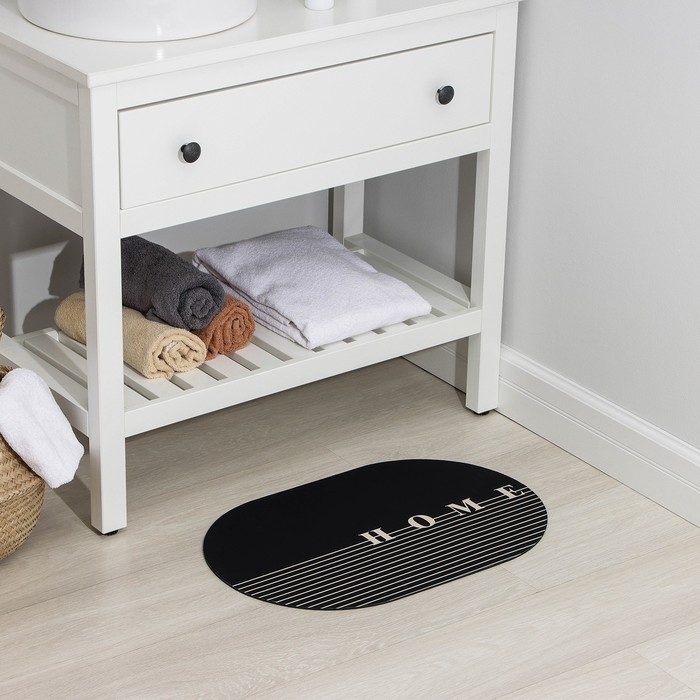 Коврик для дома Доляна Home, 38×58 см, цвет чёрный Коврик для дома Доляна Home, 38×58 см, цвет чёрный