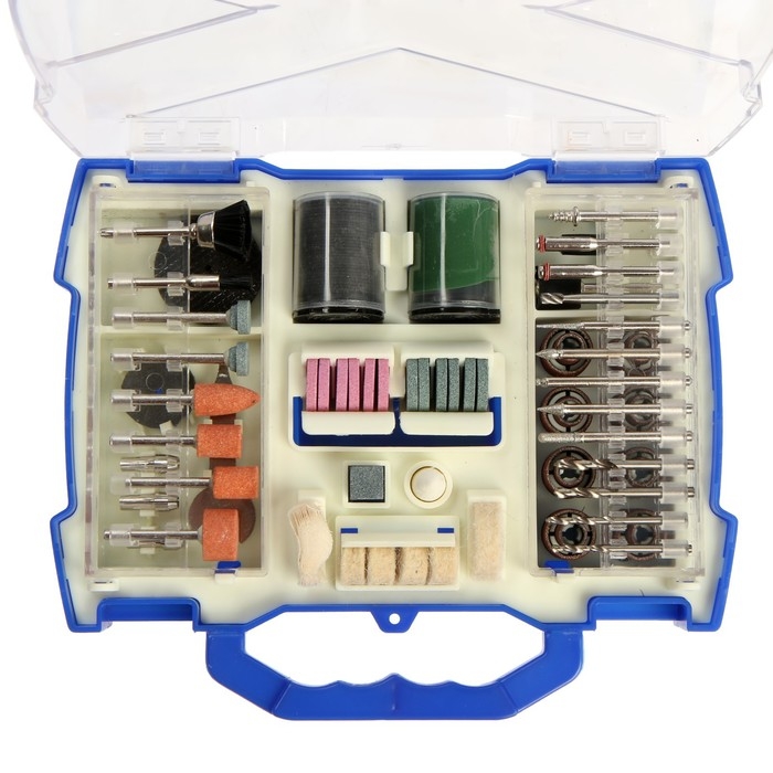 Набор мини-насадок для гравера ТУНДРА, круги, щетки, шарошки, диски, паста, 3.2 мм, 100 шт. Набор мини-насадок для гравера ТУНДРА, круги, щетки, шарошки, диски, паста, 3.2 мм, 100 шт.