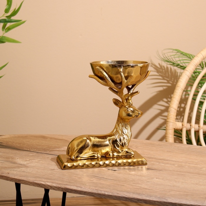 Подсвечник Подсвечник "Олень" алюминий 24х14х24 см