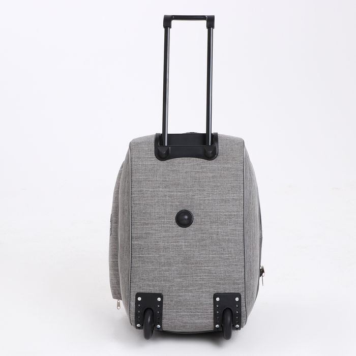 Сумка дорожная на колёсах, отдел на молнии, с увеличением, 2 наружных кармана, цвет серый Сумка дорожная на колёсах, отдел на молнии, с увеличением, 2 наружных кармана, цвет серый