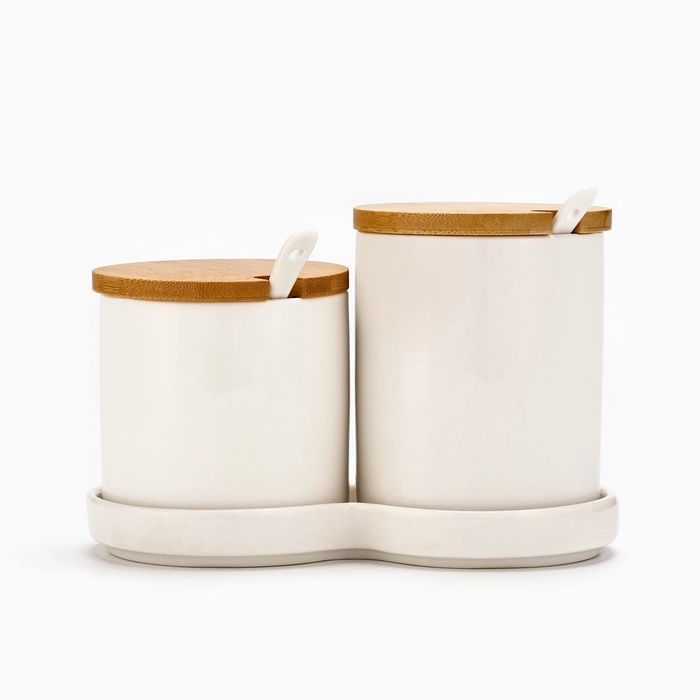 Банки для хранения сыпучих продуктов «Аромат утра»: 2 шт, 250 мл, 400 мл