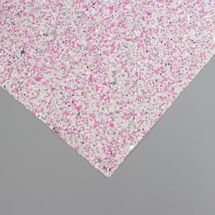 Лист для творчества иск.кожа Лист для творчества иск.кожа "Блёстки" бело-фиолетовый лист 33х20 см толщина 1,6 мм