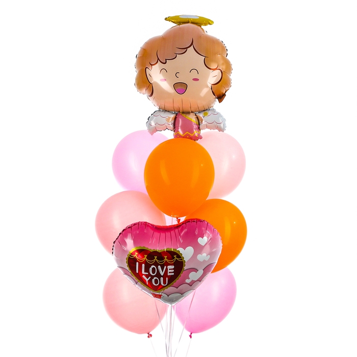 Набор шаров «Ангелочек розовый», фольга, латекс, 10 шт. Набор шаров «Ангелочек розовый», фольга, латекс, 10 шт.