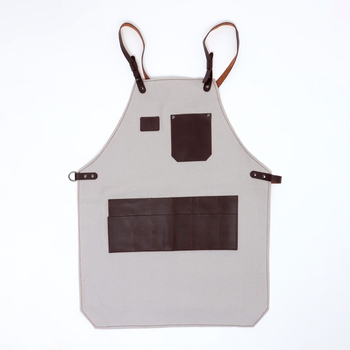 Фартук для мастера, цвет серый/коричневый Фартук для мастера, цвет серый/коричневый
