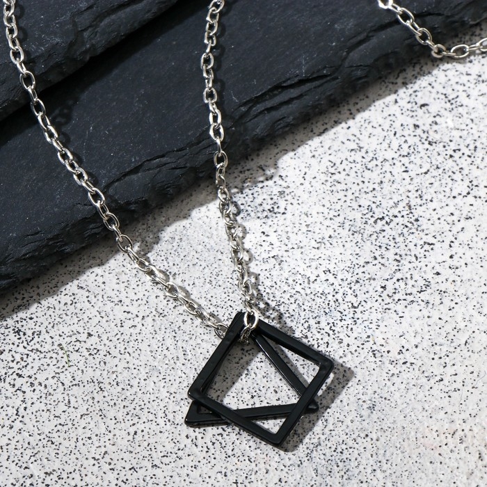 Кулон унисекс «Геометрия», цвет чёрный, 62 см