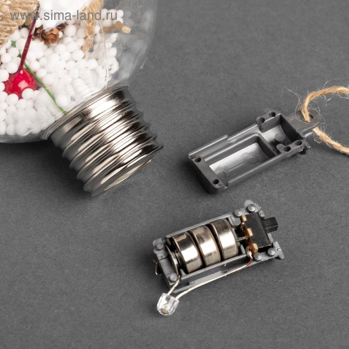 Набор ёлочных шаров «Зимний лес» 3 шт., батарейки, 1 LED, свечение белое Набор ёлочных шаров «Зимний лес» 3 шт., батарейки, 1 LED, свечение белое