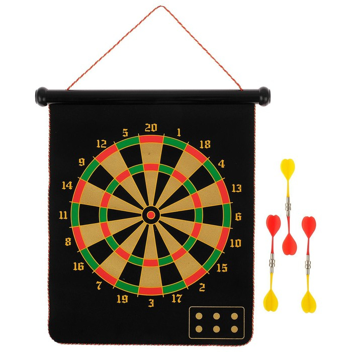Дартс ONLYTOP, магнитное полотно диаметром 38 см, 6 дротиков Дартс ONLYTOP, магнитное полотно диаметром 38 см, 6 дротиков