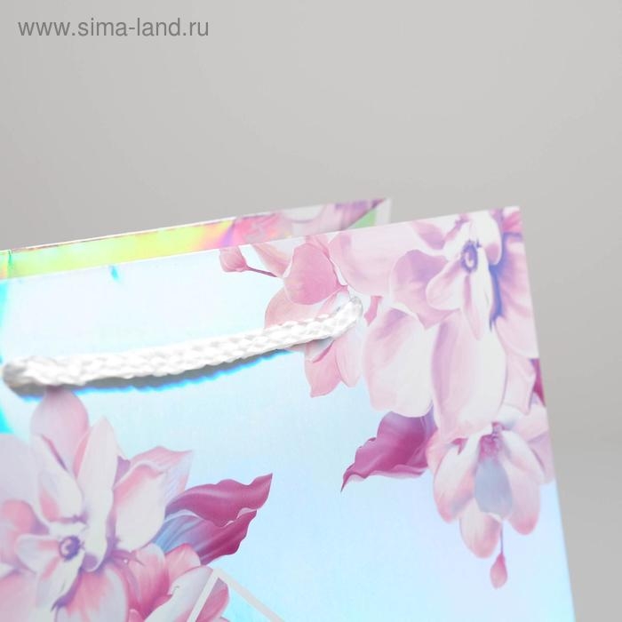 Пакет подарочный голографический, упаковка, «Сияй», 23 х 27 х 11,5 см