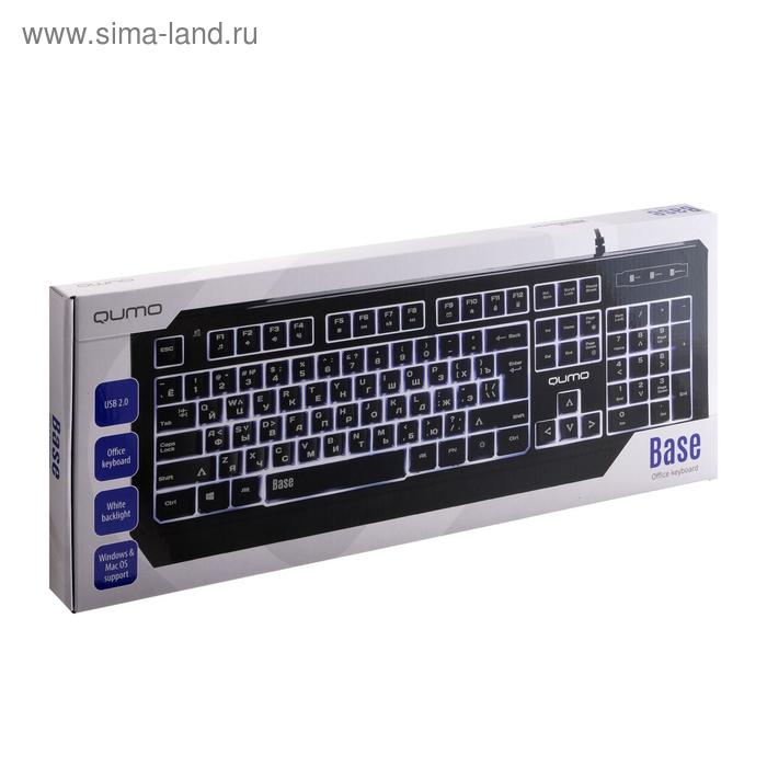 Клавиатура Qumo Base K59, проводная, мембранная, 104 клавиши, USB, подсветка, чёрная Клавиатура Qumo Base K59, проводная, мембранная, 104 клавиши, USB, подсветка, чёрная