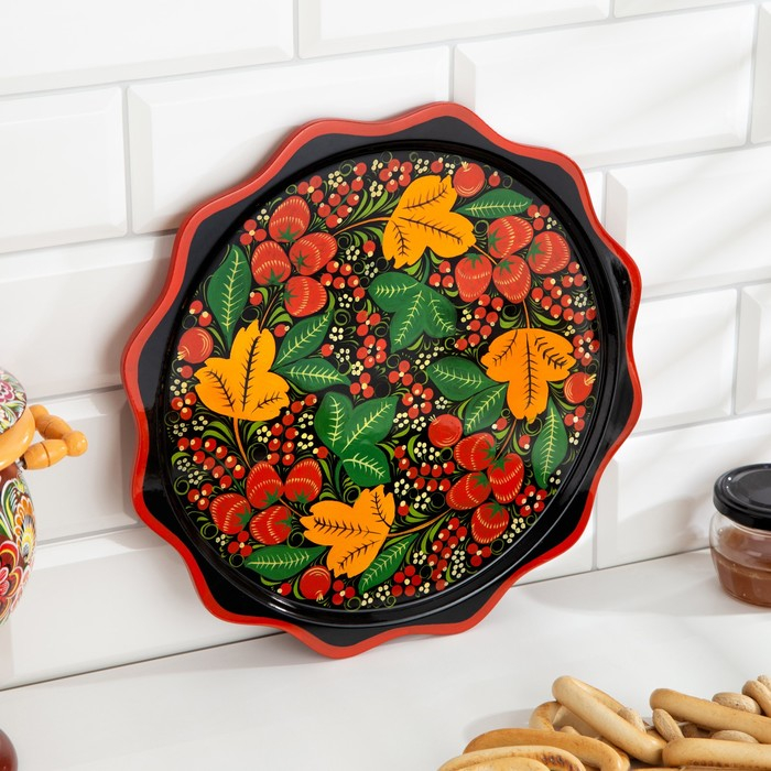 Тарелка «Блинная», хохлома D-30 Тарелка «Блинная», хохлома D-30