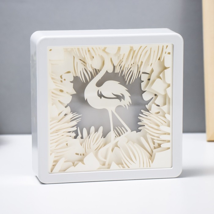 Световая картина-ночник Световая картина-ночник "Страус" LED от батареек 3хАА USB 15,5x4,5x15,5 см RISALUX