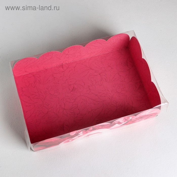 Коробка для печенья, кондитерская упаковка с PVC крышкой, Enjoy every moment, 20 х 30 х 8 см Коробка для печенья, кондитерская упаковка с PVC крышкой, Enjoy every moment, 20 х 30 х 8 см