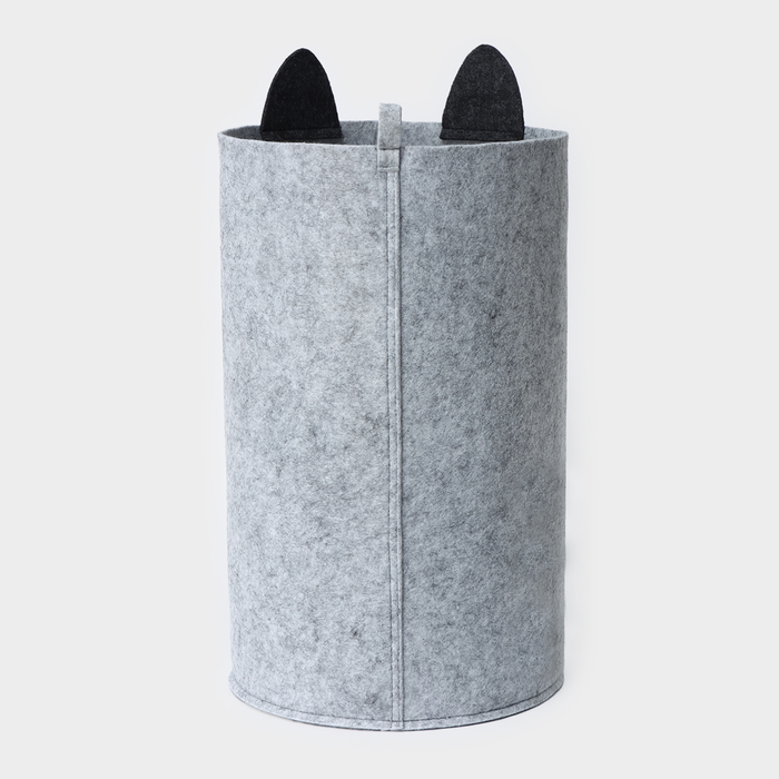Корзина для хранения Funny «Котик», цвет серый